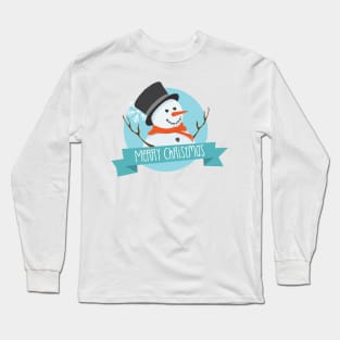 Merry Christmas Snowman Long Sleeve T-Shirt